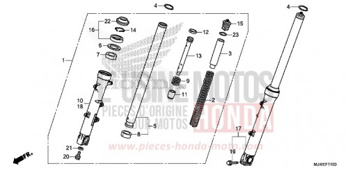 FOURCHETTE AVANT CBR500RAG de 2016